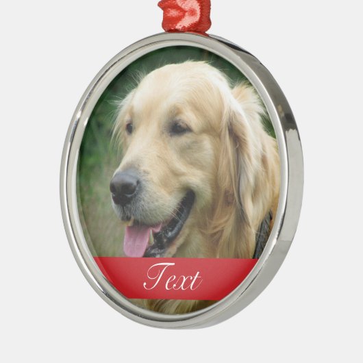 Ornement Rond Argenté Photo faite sur commande d'animal familier de (Gauche)