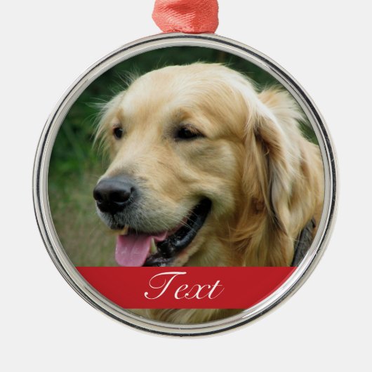 Ornement Rond Argenté Photo faite sur commande d'animal familier de (Devant)