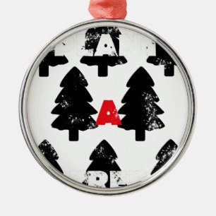 Ornement Rond Argenté Plantez un modèle d'arbre