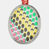 Ornement Rond Argenté Points recouverts (Gauche)