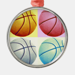 Ornement Rond Argenté Pop Art Basket