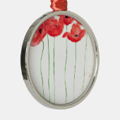 Ornement Rond Argenté Poppies (Droite)