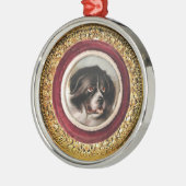 Ornement Rond Argenté PORTRAITS DE CHIENS MINIATES Terre-Neuve (Gauche)