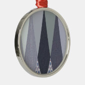 Ornement Rond Argenté Pots Chevron Gris Cendré Imprimer (Droite)