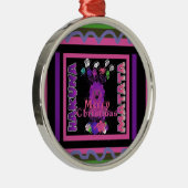 Ornement Rond Argenté Purple Baby Simba Joyeux Noël Collection (Droite)