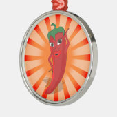 Ornement Rond Argenté Red Pepper Superstar (Gauche)