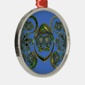 Ornement Rond Argenté Regardez mes courbes bleues (Droite)