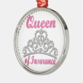 Ornement Rond Argenté Reine d'assurance (Gauche)