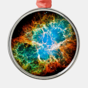 Ornement Rond Argenté Rémanent de supernova de la nébuleuse du Crabe pho