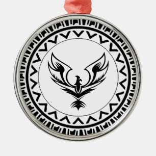 Ornement Rond Argenté Renaissance du Phénix