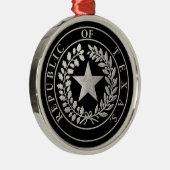 Ornement Rond Argenté République de joint du Texas (Droite)