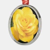 Ornement Rond Argenté Rose jaune (Gauche)