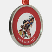 Ornement Rond Argenté Rosie à la Secourt (Droite)