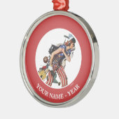 Ornement Rond Argenté Rosie à la Secourt (Gauche)