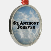 Ornement Rond Argenté Saint Anthony pour toujours - de base (Droite)