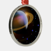 Ornement Rond Argenté Saturne (Droite)