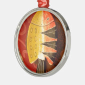 Ornement Rond Argenté Sensation striée Tigre Barbe Poisson Imprimer (Gauche)