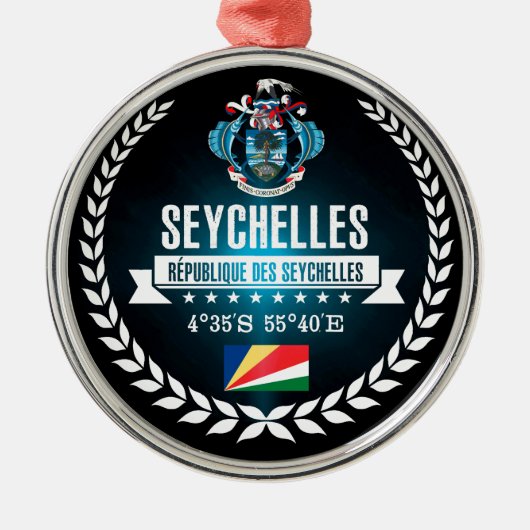 Ornement Rond Argenté Seychelles (Devant)