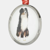 Ornement Rond Argenté SHEPHERD AUSTRALIEN (A) - Tri Color (Gauche)