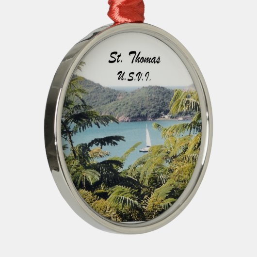 Ornement Rond Argenté St. Thomas, U.S.V.I. (Droite)