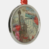 Ornement Rond Argenté Symbole d'Art de New York (Droite)