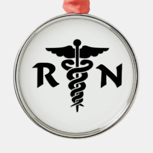 Ornement Rond Argenté Symbole Médicale de RN