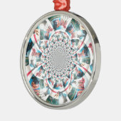 Ornement Rond Argenté Tapisserie kényane Kaleidoscope (Gauche)