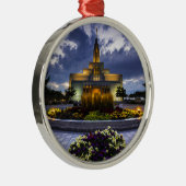 Ornement Rond Argenté Temple mormon de Draper Lds - Utah (Droite)