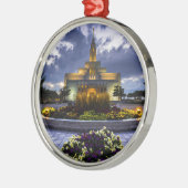 Ornement Rond Argenté Temple mormon de Draper Lds - Utah (Gauche)
