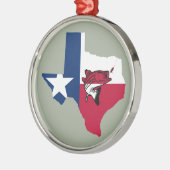 Ornement Rond Argenté Texas Fishing (Gauche)