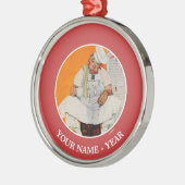 Ornement Rond Argenté Thanksgiving Day Blues (Gauche)