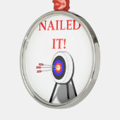 ORNEMENT ROND ARGENTÉ TIR À L'ARC (Gauche)