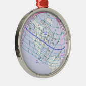 Ornement Rond Argenté Total Solaire Eclipse 2017 Global Path (Droite)