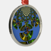 Ornement Rond Argenté Tradition bleue (Droite)