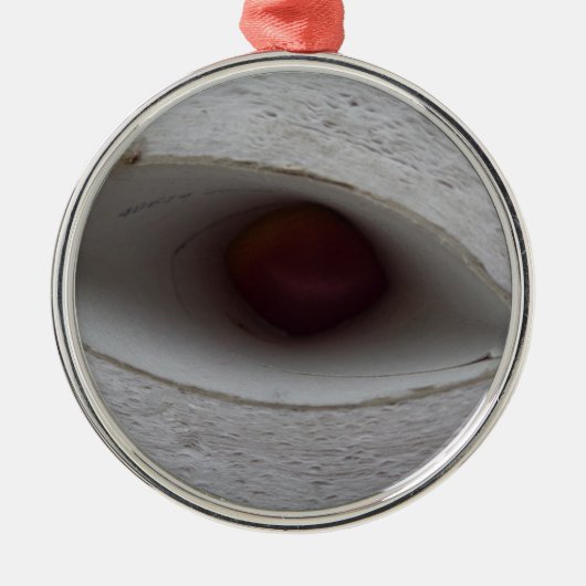 Ornement Rond Argenté trou en forme d'oeil, en papier (Devant)