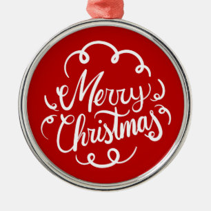 Ornement Rond Argenté Typographie classique de Joyeux Noël d'art déco