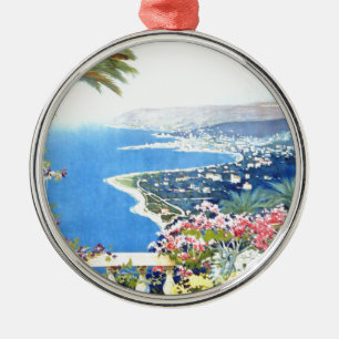 Ornement Rond Argenté Vintage San Remo Italie Europe Travel