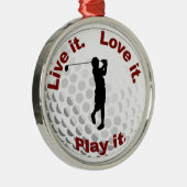 Ornement Rond Argenté Vivent il. Aimez-le. Jouez-le (Droite)