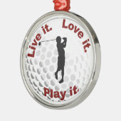 Ornement Rond Argenté Vivent il. Aimez-le. Jouez-le (Gauche)