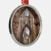 Ornement Rond Argenté Vue intérieure de l'ancienne abbaye de Tintern Pay (Droite)