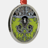 Ornement Rond Argenté Waydhill Vineyard Monogram Victorian (Droite)