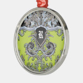 Ornement Rond Argenté Waydhill Vineyard Monogram Victorian (Gauche)