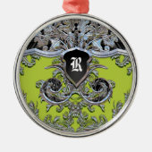 Ornement Rond Argenté Waydhill Vineyard Monogram Victorian (Devant)