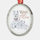 Ornement Rond Argenté West Higland White Terrier (Gauche)