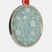 Ornement Rond Argenté William Morris Grape Motif Turquoise Turquoise (Droite)