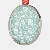 Ornement Rond Argenté William Morris Grape Motif Turquoise Turquoise (Gauche)