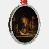 Ornement Rond Argenté World Globe and Hourglass (Droite)