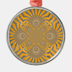 Ornement Rond Argenté Zephyr doré : Elégance en Jaune doré & Chrome