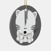 Ornement rond blanc de CUB de tigre (Droite)