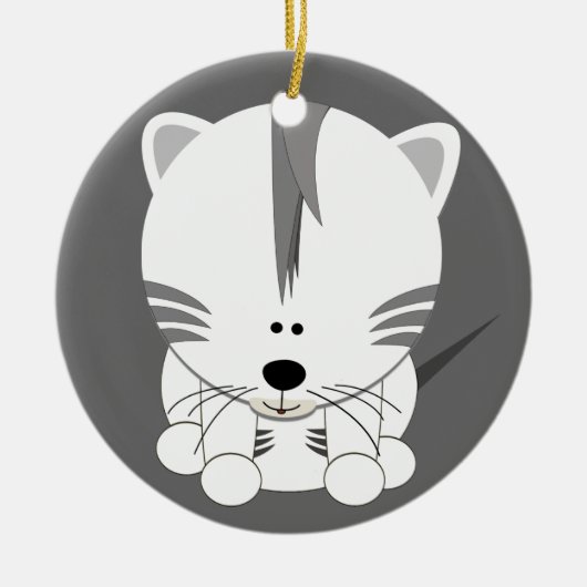 Ornement rond blanc de CUB de tigre (Devant)